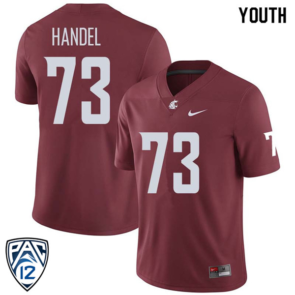 Youth #73 Vaughnden Handel Washington State Cougars College Football Jerseys Sale-Crimson